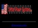 CRITICAL POWER SYSTEMS, INC.